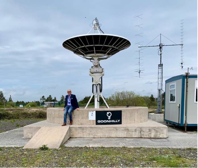 John Beckner Horizon Technologies CEO in front of the initial Amber Ground Station